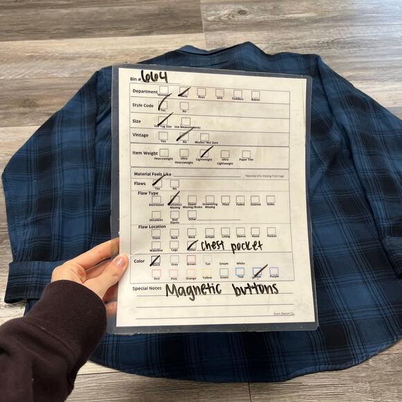 Duluth Trading Blue‎ Black Tartan Plaid Mens L Button Down Flannel Work Shirt - Picture 8 of 9